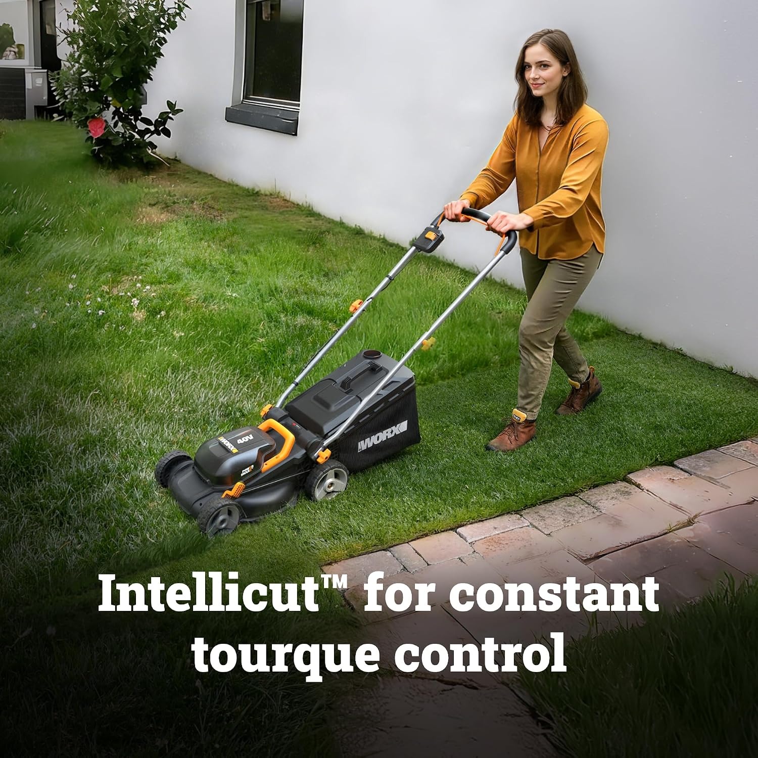 Worx WG735 14 Inch Cordless Lawn Mower Kit