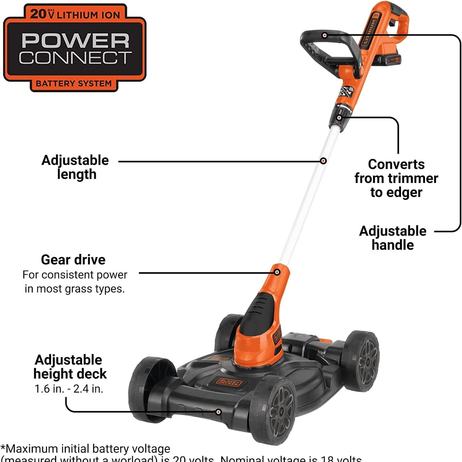 BLACK+DECKER MTC220 3-in-1 Cordless Lawn Tool